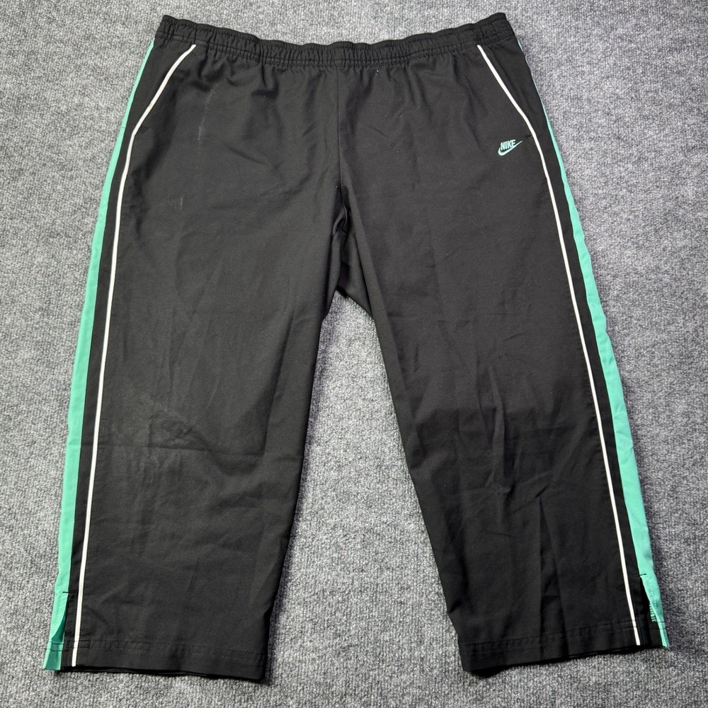 Nike Track Pants Womens XL Black Teal Side Stripe Athletic Gym Joggers